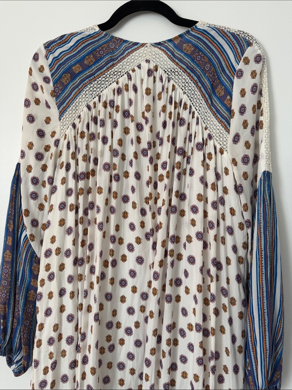 Free People Rain Shine Printed Lace-Up Swing Dress size small - Picture 8 of 8